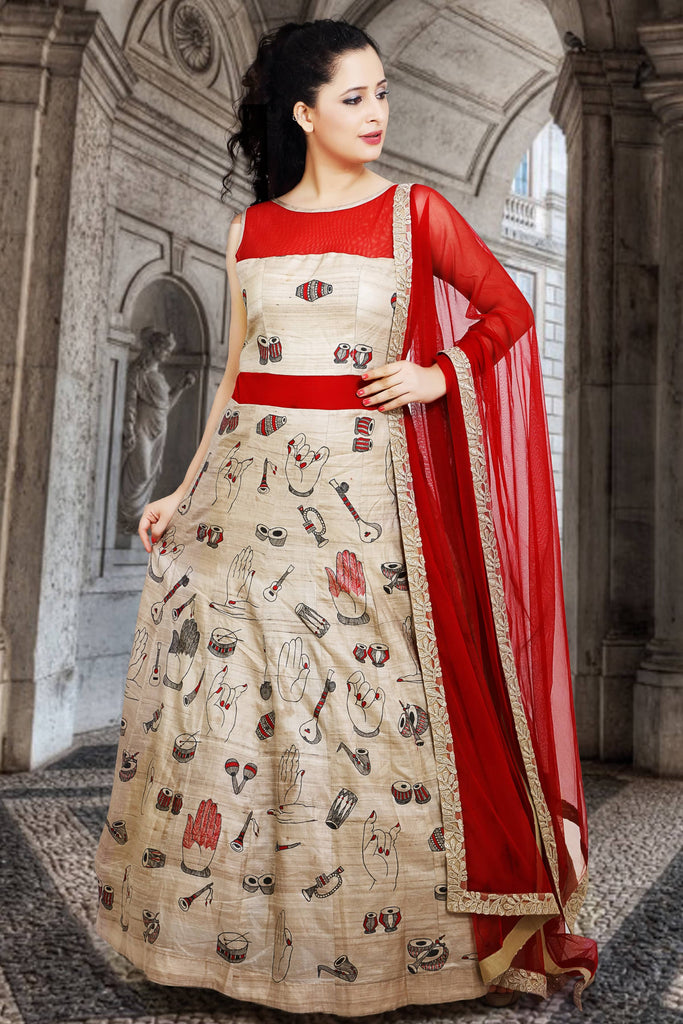 Shop Pink Georgette Zari Work Gown and Dupatta From Ethnic Plus